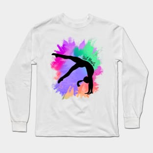 Female Gymnast Art Nastix Silhouette Long Sleeve T-Shirt